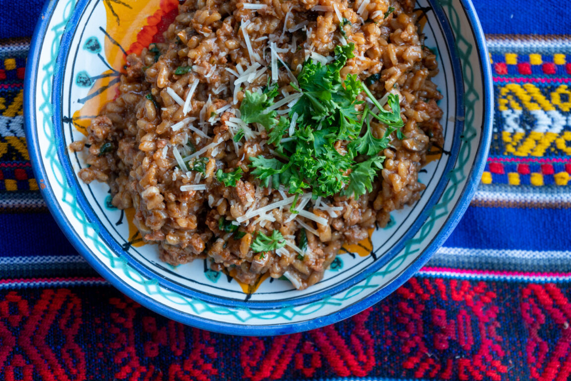 Risotto Romesco with Chorizo