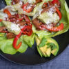 Lettuce wraps are an easy, low-carb alternative that have all the benefits of tacos. Here, a quick fajita seasoning makes for a simple but dazzling meal, and of course, the Saucí Verde takes it over the top!